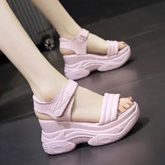 PU Chunky Strap Slip Sandals Non Sole Euro Size