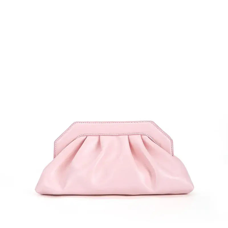 PU Clutch Ruched Pillow Pouch Bag