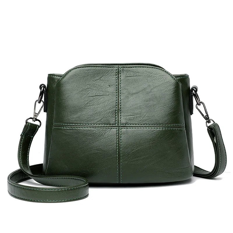 PU Crossbody Handbag with Shoulder Strap Zipper