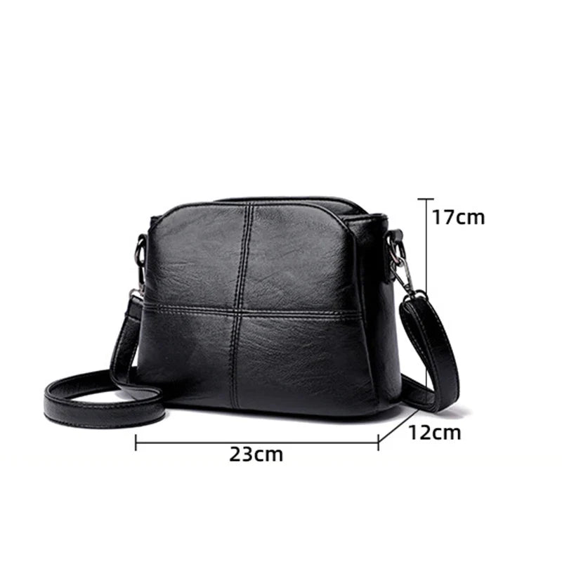 PU Crossbody Handbag with Shoulder Strap Zipper