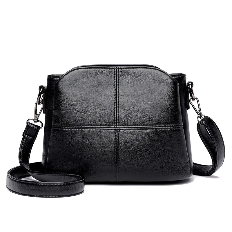 PU Crossbody Handbag with Shoulder Strap Zipper