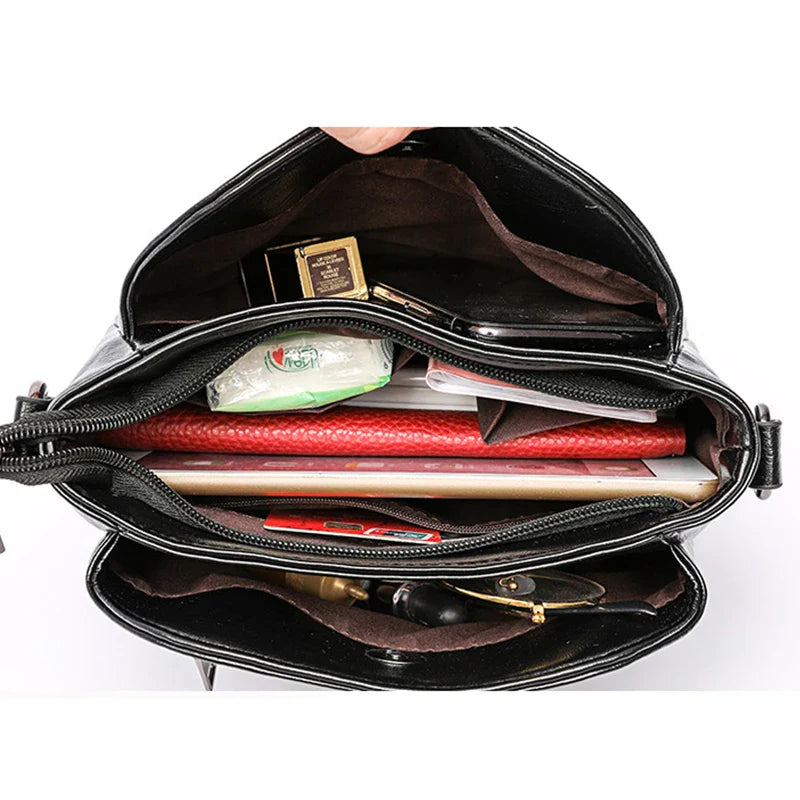 PU Crossbody Handbag with Shoulder Strap Zipper