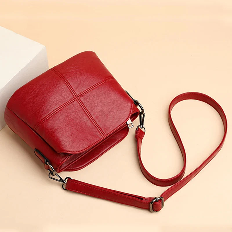 PU Crossbody Handbag with Shoulder Strap Zipper