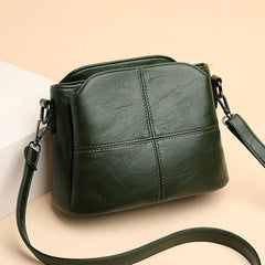 PU Crossbody Handbag with Shoulder Strap Zipper Green