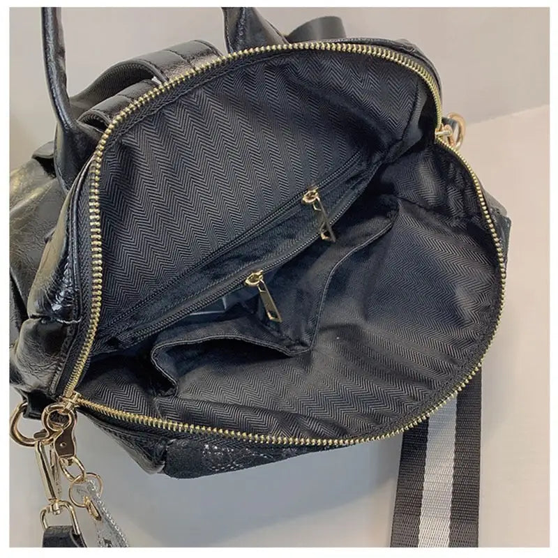 PU Fashion Tiger Sequins Backpack in Black One Size