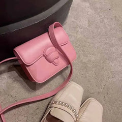 PU Flap Crossbody Shoulder Bag for Everyday Pink