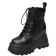 PU High Platform Ankle Boots Round Toe Euro Size 35 36