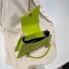 PU Irregular Shaped Chain Shoulder Bag