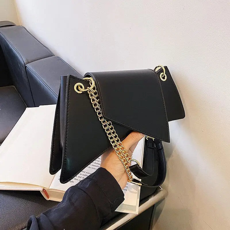 PU Irregular Shaped Chain Shoulder Bag