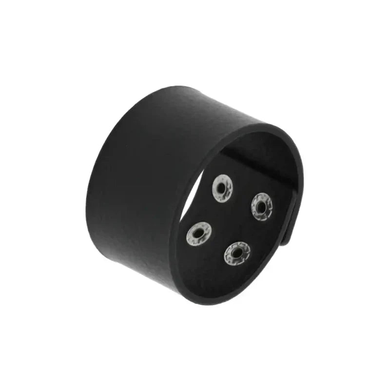 PU Leather Gothic Wrap Bangle Bracelet Black Plain