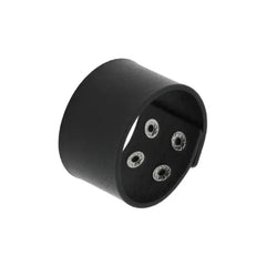 PU Leather Gothic Wrap Bangle Bracelet Black Plain