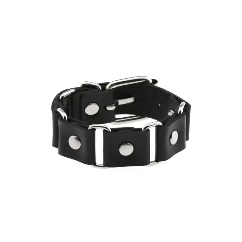 PU Leather Gothic Wrap Bangle Bracelet