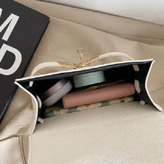 PU Leather Handbag with Cartoon Graffiti Printing