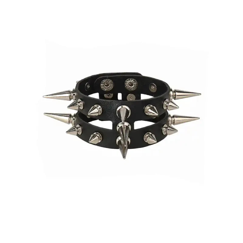 PU Leather Punk Gothic Spike Stud Heart Skull Bracelet Strap