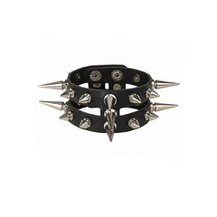 PU Leather Punk Gothic Spike Stud Heart Skull Bracelet Strap