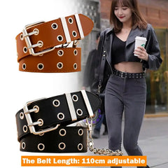 PU Leather Punk Metal Belt