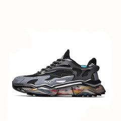 PU Plastic Platform Slip Sneakers Euro Size Black Gray / 39