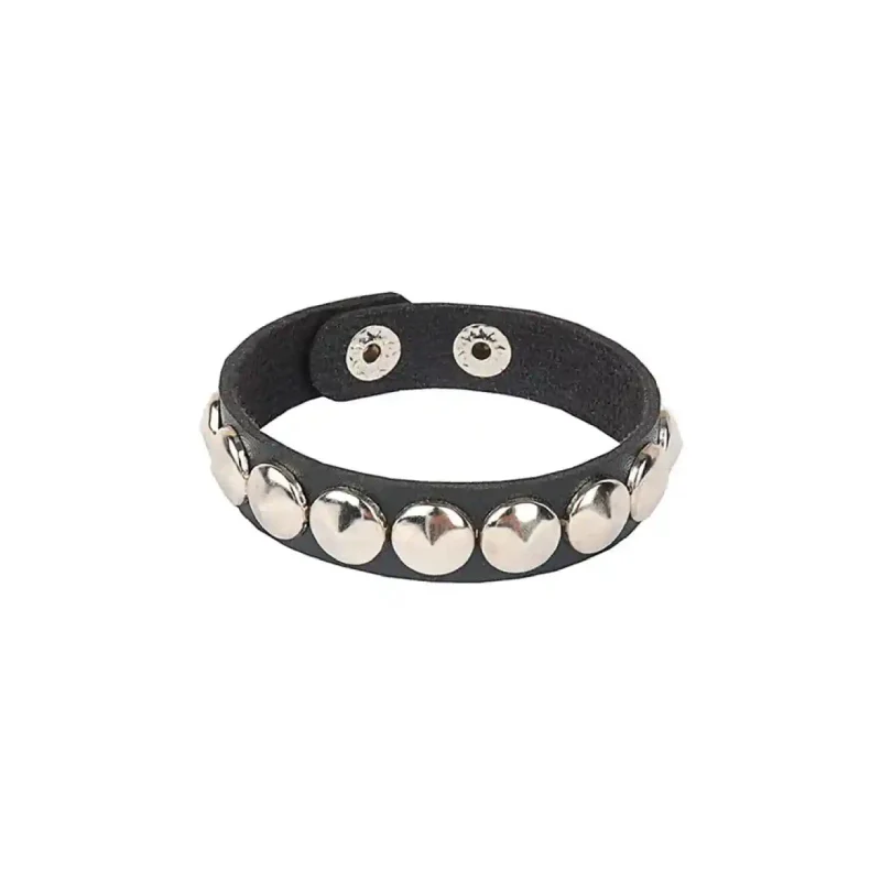 PU Punk Gothic Rivet Wrap Bracelet Black