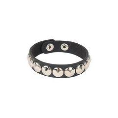 PU Punk Gothic Rivet Wrap Bracelet Black