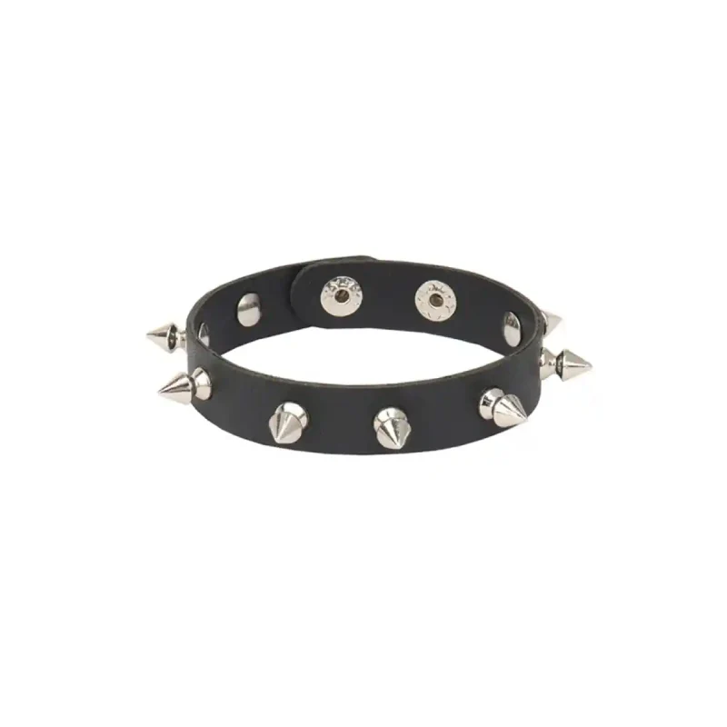 PU Punk Gothic Rivet Wrap Bracelet Spike Black