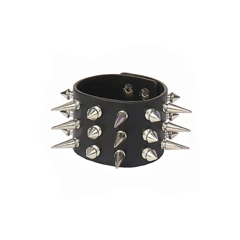 PU Punk Gothic Rivet Wrap Bracelet Spike Stud