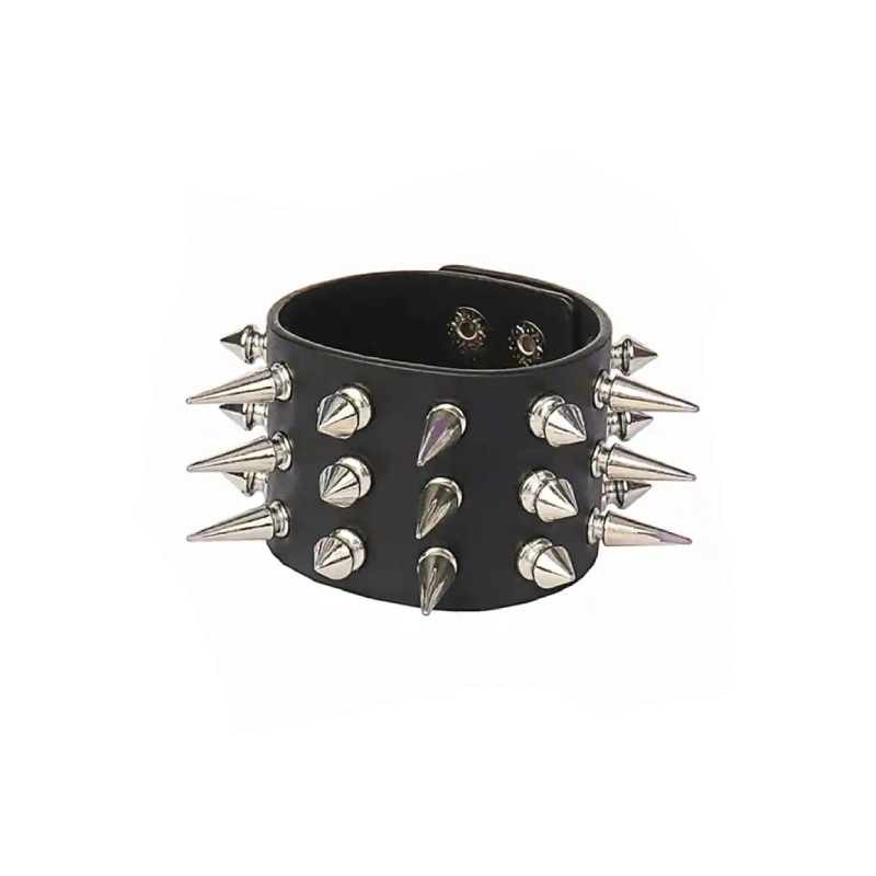 PU Punk Gothic Rivet Wrap Bracelet