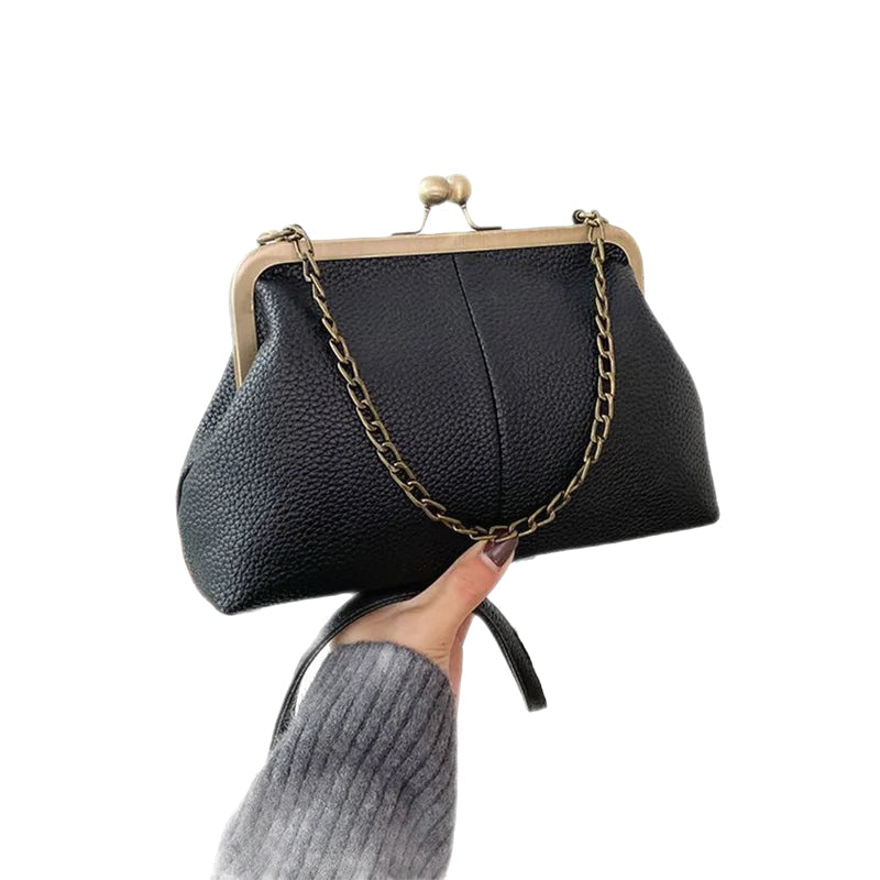 PU Shoulder Bag Clip Clutch Retro Crossbody