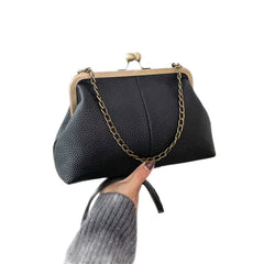 PU Shoulder Bag Clip Clutch Retro Crossbody