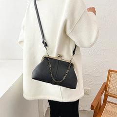 PU Shoulder Bag Clip Clutch Retro Crossbody
