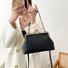 PU Shoulder Bag Clip Clutch Retro Crossbody