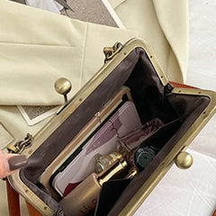 PU Shoulder Bag Clip Clutch Retro Crossbody