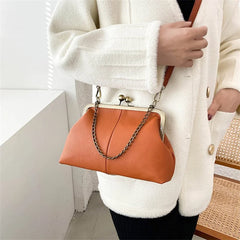 PU Shoulder Bag Clip Clutch Retro Crossbody