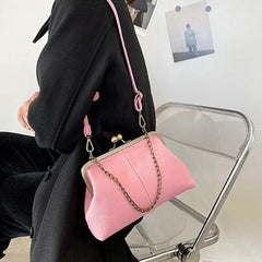 PU Shoulder Bag Clip Clutch Retro Crossbody