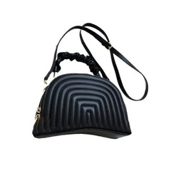 PU Striped Shoulder Bag with High Quality Zipper