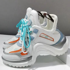 PU Thick Sole Sports Shoes Euro Size 34 Sky Blue / 35