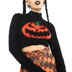 Pumpkin Turtleneck Short Sweater