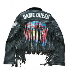 Punk Black Leather Short Jacket for Men and Women black / M