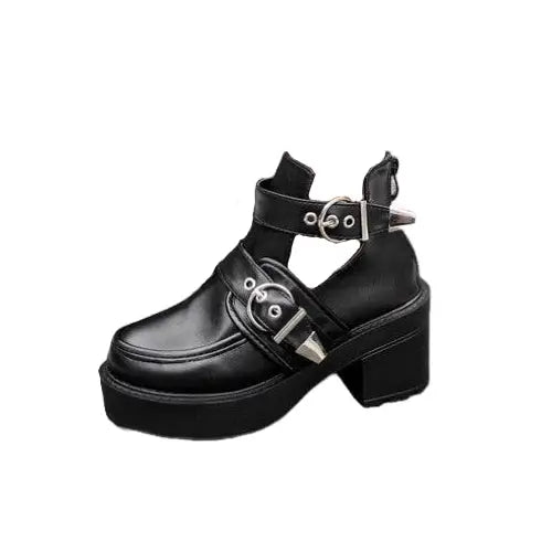 Punk Black PU Vegan Boots