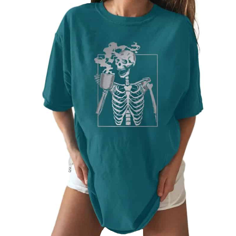 Punk Coffe Cup Skeleton T-Shirt