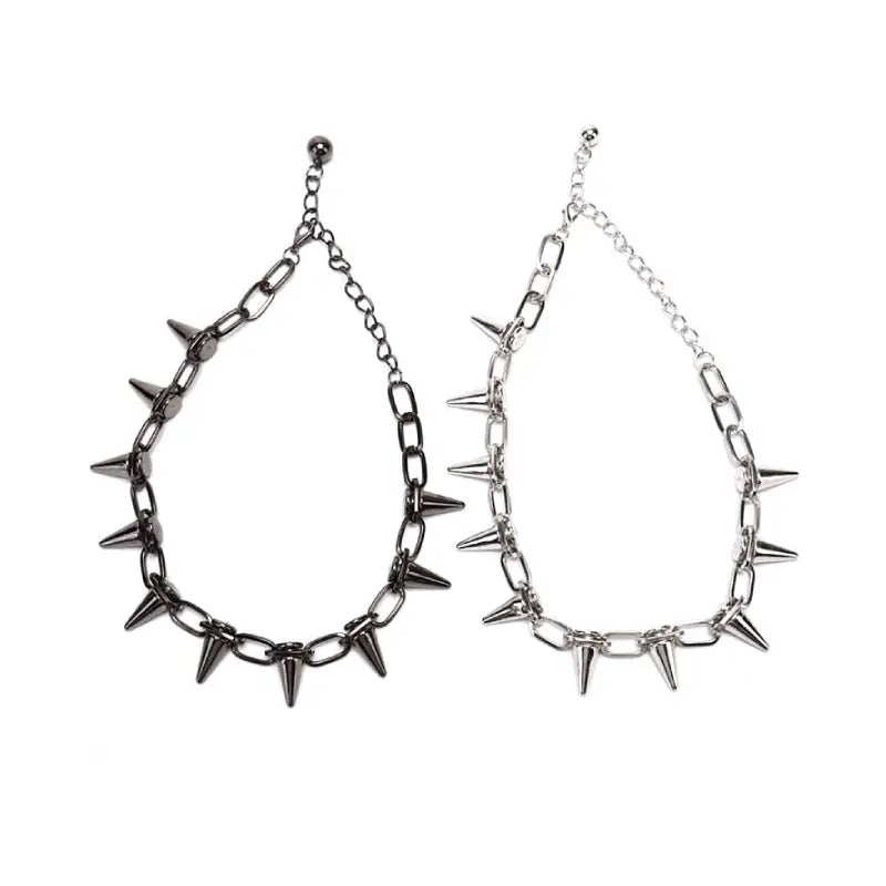 Punk Goth Spike Choker Necklace for Men and Women