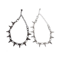 Punk Goth Spike Choker Necklace for Men and Women