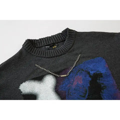 Punk Goth Streetwear Knitted Sweater