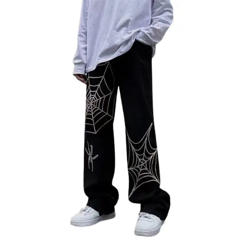 Punk Gothic Elastic Waist Wide Leg Pants