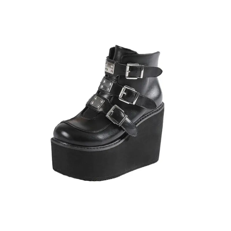 Punk Gothic High Heels PU VeganKnee Boots