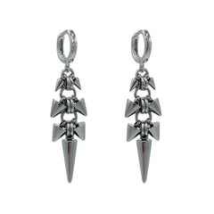 Punk Gothic Stainless Steel Dangle Earrings Silver
