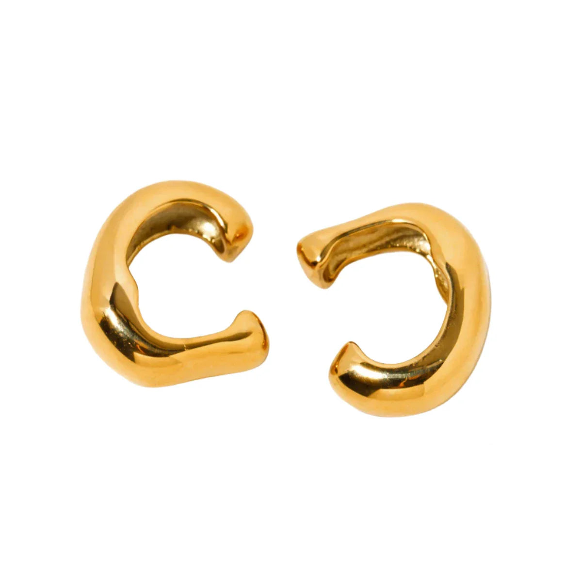 Punk Plated Stainless Steel Ear Clip Cuff Earring Gold