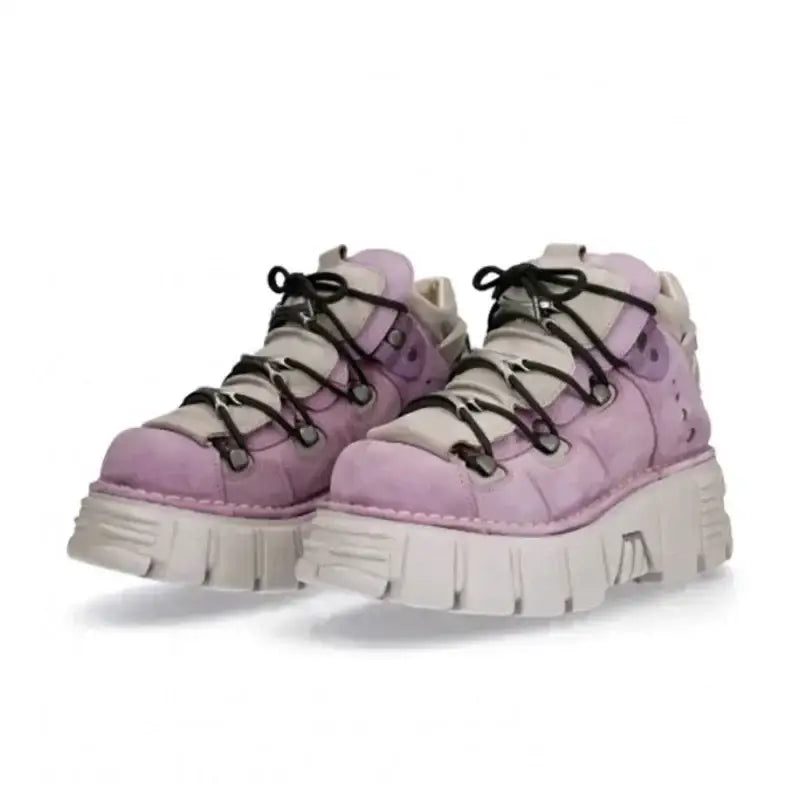 Punk Platform High Ankle Rock Sneakers - Pink / 35