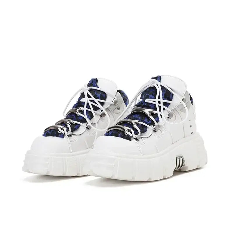 Punk Platform High Ankle Rock Sneakers - White / 35
