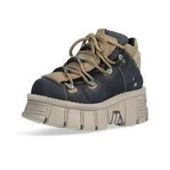 Punk Platform High Ankle Sneakers Euro Size Dark Blue / 35