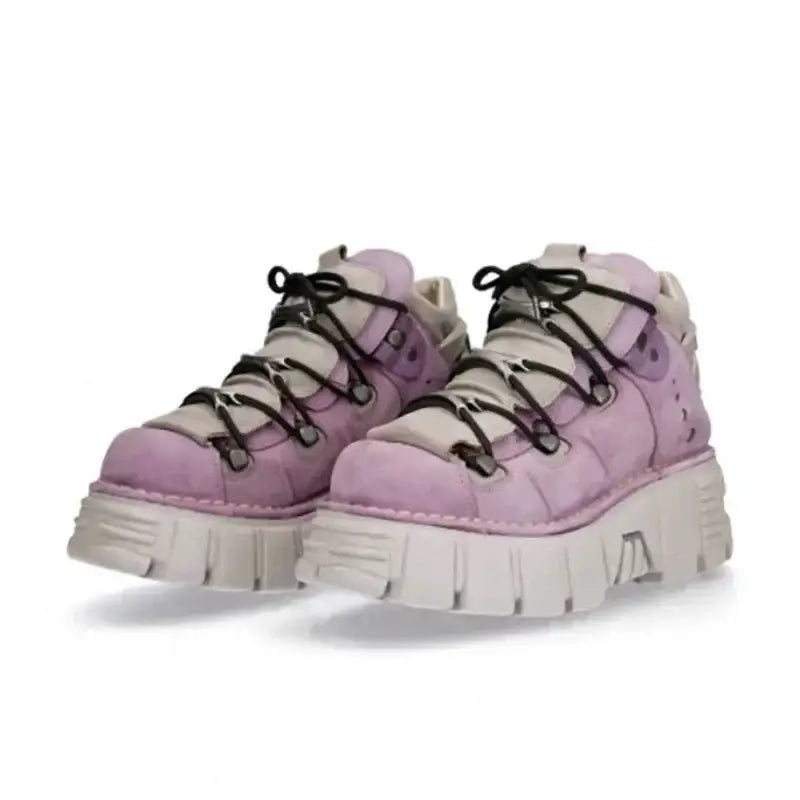 Punk Platform High Ankle Sneakers Euro Size Pink / 35